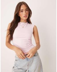 ASOS - Polyamide Ruched Tank Top With Open Back - Lyst