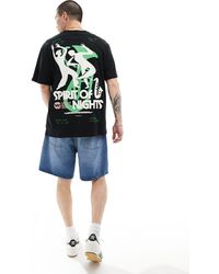 Only & Sons - T-shirt super oversize nera con stampa "spirit" sul retro - Lyst
