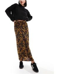 ONLY - Gonna lunga animalier con spacco laterale - Lyst