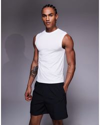 4505 - Shrunken Muscle Fit Cotton Tank With Quick Dry Finish - Lyst