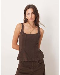 Mango - Top De Tirantes Con Sobrefalda Y Detalle De Ballenas De Algodón De (Parte De Un Conjunto) - Lyst