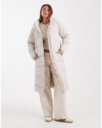 Brave Soul - Hooded Maxi Padded Jacket With Detachable Sleeves - Lyst