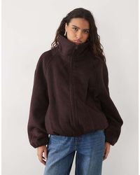 ASOS - Funnel Neck Bubble Hem Jacket With Wool - Lyst