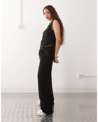 Reclaimed (vintage) - Pantalon large décontracté en lin mélangé - Lyst
