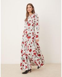 ASOS - Slash Neck Maxi Dress With Full Skirt - Lyst