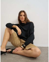 TOPSHOP - Asymmetric Hem Raglan Sleeve Skater T-shirt - Lyst