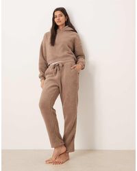 ASOS - Lounge Cuddle Cropped Hoodie & Tapered Leg Pants Set - Lyst