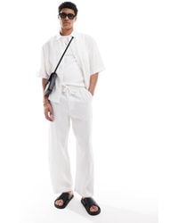 Pull&Bear - 100% baggy Linen Pants - Lyst