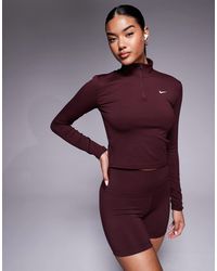 Nike - Nike One Training Half Zip Fitted Long Sleeve Top - Lyst