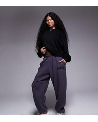 Kaiia - Petite Cotton Blend Embroidered Logo Cuffed joggers - Lyst