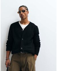 SELECTED - 100% Boiled Wool V-Neck Cardigan - Lyst