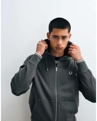 Fred Perry - Hooded Zip Through Sweatshirt - Lyst
