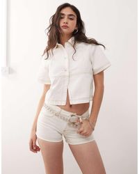Reclaimed Vintage - Western Denim Micro Shorts Co-ord - Lyst