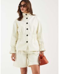 4th & Reckless - Cotton Tailored exaggerated Pleat Longline Shorts Co-ord - Lyst