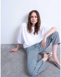 TOPSHOP - Camiseta Blanca Extragrande Con Sisas Caídas De - Lyst