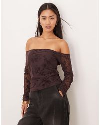 Abercrombie & Fitch - – bh-freies, schulterfreies oberteil aus spitze - Lyst