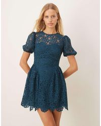 Maya - Short Sleeve Lace Mini Dress - Lyst