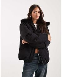 ASOS - Bomber Parka Jacket With Faux Fur Hood - Lyst