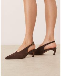 ASOS - Sculpt - chaussures à talon mi-haut et bride arrière en daim - Lyst