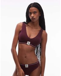 Tommy Hilfiger - Crest Stripe Waistband Scoop Back Bralette - Lyst