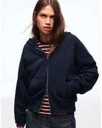 Bershka - Oversize Zip-up Hoodie - Lyst