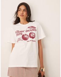 ASOS - T-shirt standard à imprimé cherry orchard - crème - Lyst