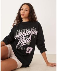 ASOS - Long Sleeve Skater Tee With Athletics Club Graphic - Lyst