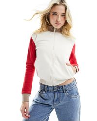 Cotton On - Cotton On Contrast Retro Sporty Zip Through Jersey Track Top - Lyst