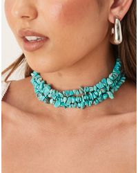 ASOS - Collier court multi-rangs avec éclats - Lyst