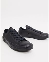 black converse leather