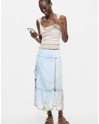 Desigual - Midi Denim Skirt - Lyst
