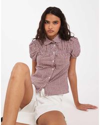 ASOS - Cap Sleeve Peter Pan Collar Shirt - Lyst