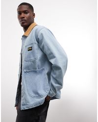 Stan Ray - Denim Button Up Utility Style Jacket With Contrast Collar - Lyst