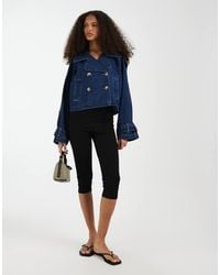 Vero Moda - Double Breasted Cropped Trench Coat - Lyst