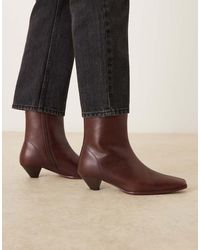 ASOS - Rhodes Leather Chisel Toe Heeled Ankle Boots - Lyst