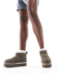 Tommy Hilfiger - Suede Flatform Boots - Lyst