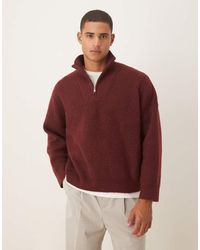 ASOS - Super Oversized Boxy Fit Knitted Rib Funnel Neck Jumper - Lyst