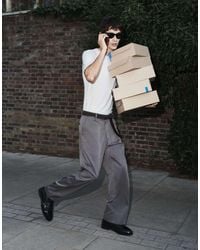 Jack & Jones - Wide Fit Tailored Trousers - Lyst