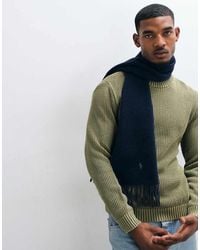 Polo Ralph Lauren - Classic Reversible Rich Wool Look Scarf With Logo - Lyst