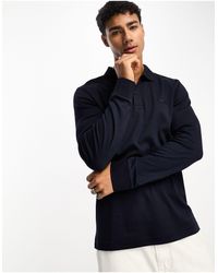 Calvin Klein - Smooth Cotton Slim Long Sleeve Polo Shirt - Lyst