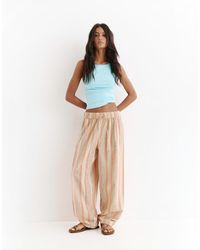 Pull&Bear - Striped Barrel Trousers - Lyst