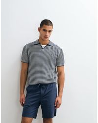 Tommy Hilfiger - V-Neck Stripe Collared Sweater Top - Lyst