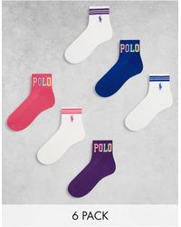 Polo Ralph Lauren - 6 Pack Quarter Socks - Lyst