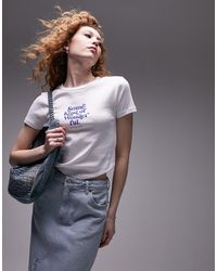 TOPSHOP - Camiseta corta blanca "some kind of wonderful" - Lyst