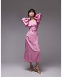 & Other Stories - Midi Dress With Side Splits And Volume Sleeves - Lyst
