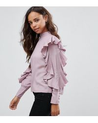 Vero Moda Oberteil mit Rüscheärmeln - Mehrfarbig