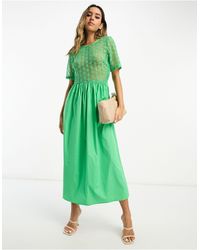 Never Fully Dressed - Broderie Cotton Poplin Midaxi Dress - Lyst