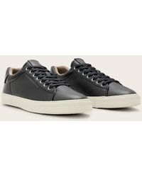 AllSaints - Zapatillas De Deporte Negras De Caña Baja De Cuero Brody De - Lyst