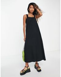 ONLY - Square Neck Maxi Smock Dress - Lyst