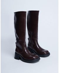 TOPSHOP - Rachel Knee High Chunky Heeled Boot - Lyst